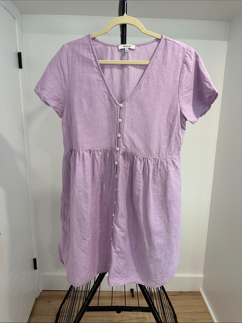 Madewell mini dress in lavender color, size M